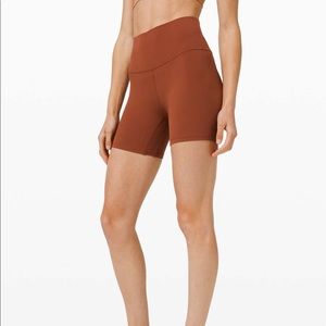 New Lululemon Align High Rise 6” Shorts in Dark Terracotta size 0